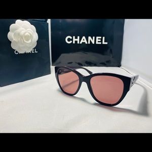 CHANEL Burgundy Butterfly Sunglasses